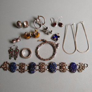 12 piece jewelry collection, some vintage and silver